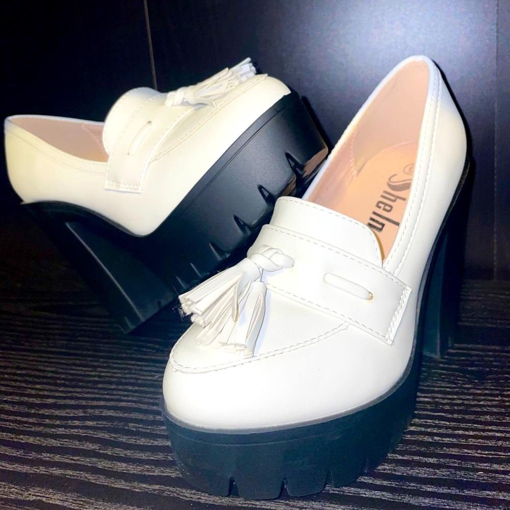 White Platform Loafers 🤍